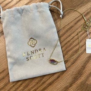 Gold Elisa Kendra Scott necklace in blue /purple